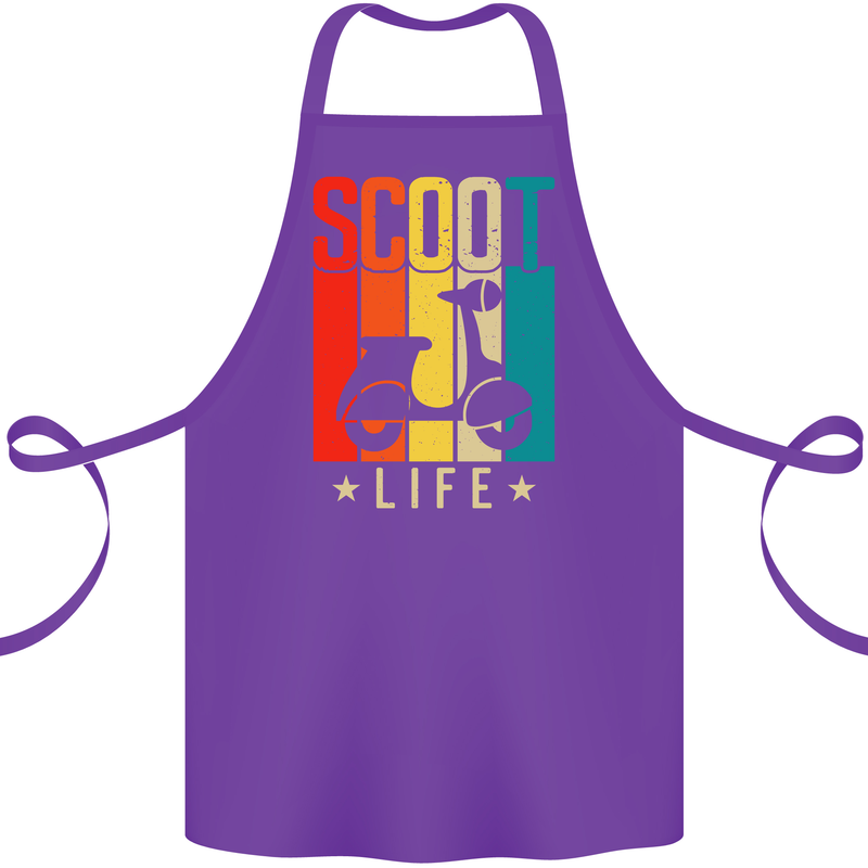 Scoot Life Scooter Motorcycle Cotton Apron 100% Organic Purple