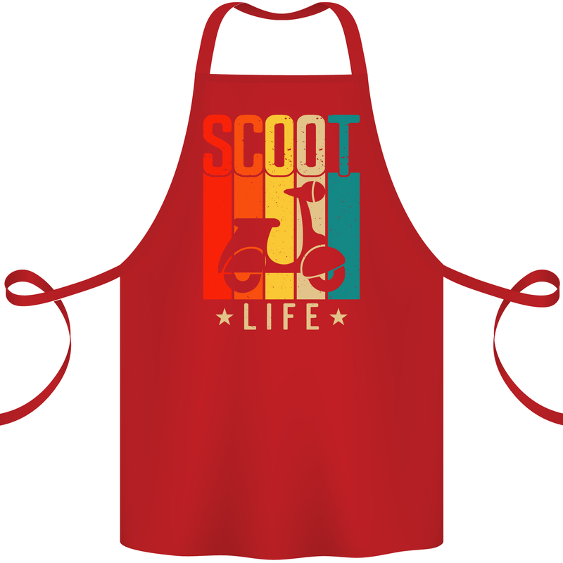 Scoot Life Scooter Motorcycle Cotton Apron 100% Organic Red