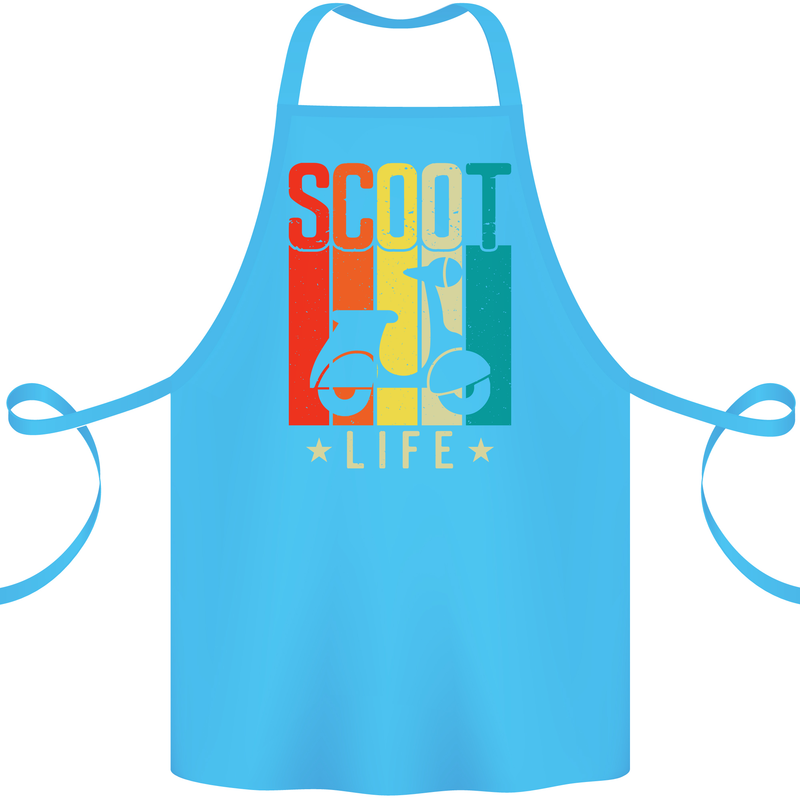Scoot Life Scooter Motorcycle Cotton Apron 100% Organic Turquoise