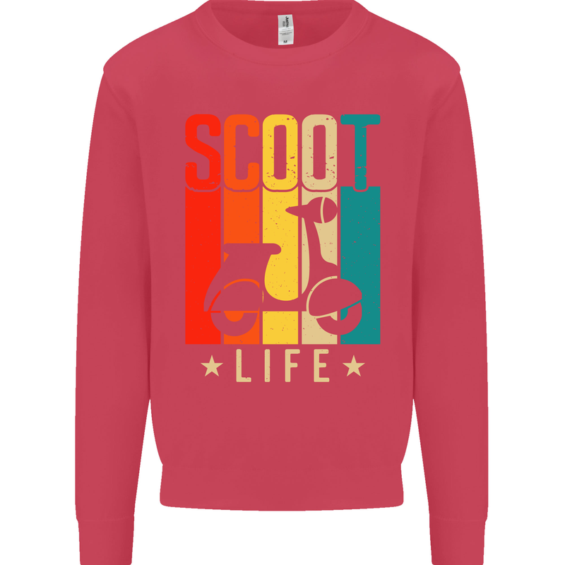 Scoot Life Scooter Motorcycle Kids Sweatshirt Jumper Heliconia