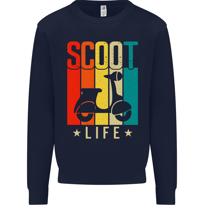 Scoot Life Scooter Motorcycle Kids Sweatshirt Jumper Navy Blue