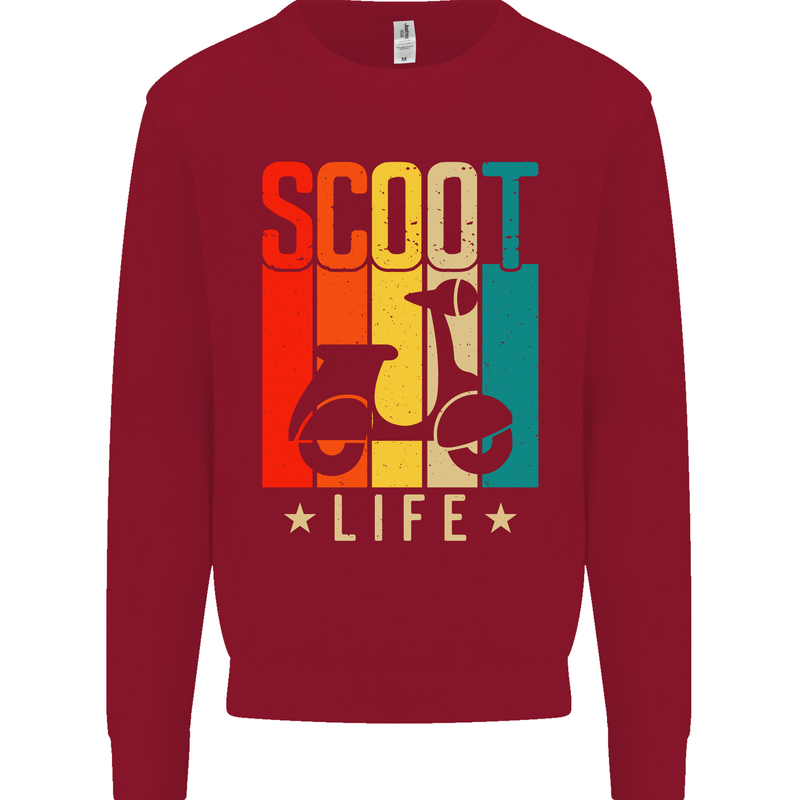 Scoot Life Scooter Motorcycle Kids Sweatshirt Jumper Red