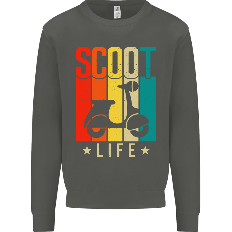 Scoot Life Scooter Motorcycle Kids Sweatshirt Jumper Storm Grey