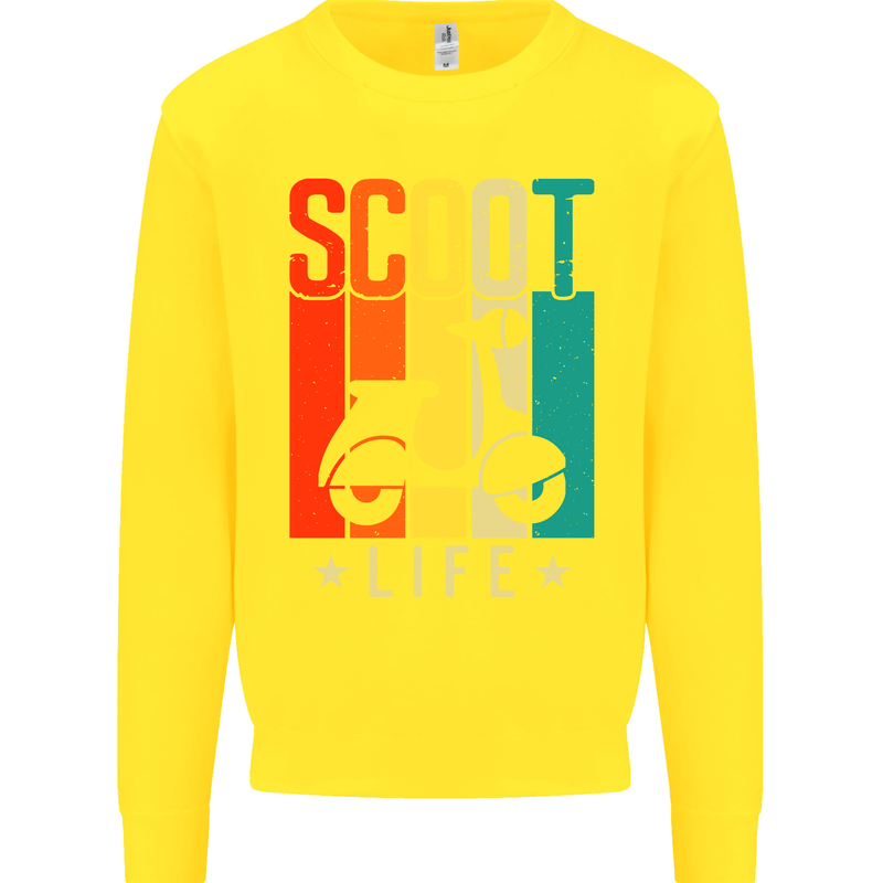Scoot Life Scooter Motorcycle Kids Sweatshirt Jumper Yellow