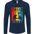 Scoot Life Scooter Motorcycle Mens Long Sleeve T-Shirt Navy Blue