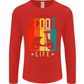 Scoot Life Scooter Motorcycle Mens Long Sleeve T-Shirt Red