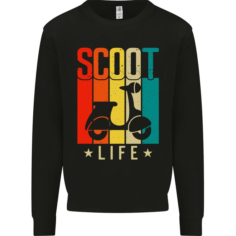 Scoot Life Scooter Motorcycle Mens Sweatshirt Jumper Black