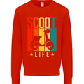 Scoot Life Scooter Motorcycle Mens Sweatshirt Jumper Bright Red