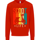 Scoot Life Scooter Motorcycle Mens Sweatshirt Jumper Bright Red
