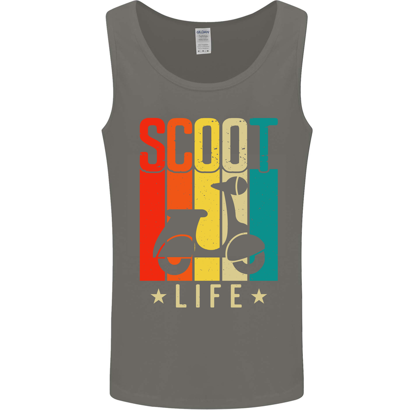 Scoot Life Scooter Motorcycle Mens Vest Tank Top Charcoal