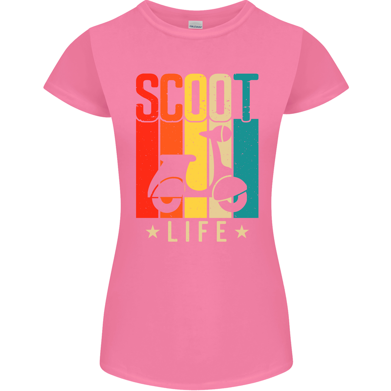 Scoot Life Scooter Motorcycle Womens Petite Cut T-Shirt Azalea