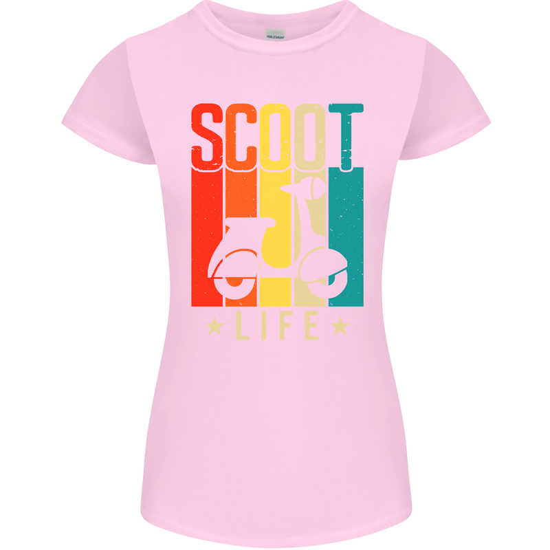 Scoot Life Scooter Motorcycle Womens Petite Cut T-Shirt Light Pink