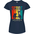 Scoot Life Scooter Motorcycle Womens Petite Cut T-Shirt Navy Blue