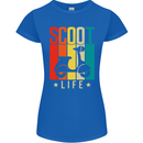 Scoot Life Scooter Motorcycle Womens Petite Cut T-Shirt Royal Blue