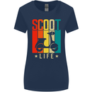 Scoot Life Scooter Motorcycle Womens Wider Cut T-Shirt Navy Blue