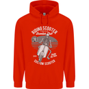 Scooter Club Motorbike Motorcycle Skull Mens 80% Cotton Hoodie Bright Red
