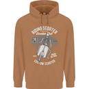 Scooter Club Motorbike Motorcycle Skull Mens 80% Cotton Hoodie Caramel Latte