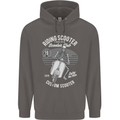 Scooter Club Motorbike Motorcycle Skull Mens 80% Cotton Hoodie Charcoal