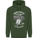 Scooter Club Motorbike Motorcycle Skull Mens 80% Cotton Hoodie Forest Green