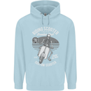Scooter Club Motorbike Motorcycle Skull Mens 80% Cotton Hoodie Light Blue