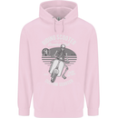 Scooter Club Motorbike Motorcycle Skull Mens 80% Cotton Hoodie Light Pink