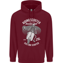 Scooter Club Motorbike Motorcycle Skull Mens 80% Cotton Hoodie Maroon
