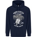 Scooter Club Motorbike Motorcycle Skull Mens 80% Cotton Hoodie Navy Blue