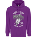 Scooter Club Motorbike Motorcycle Skull Mens 80% Cotton Hoodie Purple