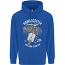 Scooter Club Motorbike Motorcycle Skull Mens 80% Cotton Hoodie Royal Blue