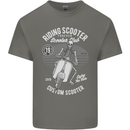 Scooter Club Motorbike Motorcycle Skull Mens Cotton T-Shirt Tee Top Charcoal