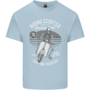 Scooter Club Motorbike Motorcycle Skull Mens Cotton T-Shirt Tee Top Light Blue