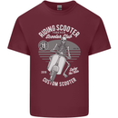 Scooter Club Motorbike Motorcycle Skull Mens Cotton T-Shirt Tee Top Maroon