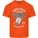 Scooter Club Motorbike Motorcycle Skull Mens Cotton T-Shirt Tee Top Orange