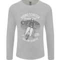 Scooter Club Motorbike Motorcycle Skull Mens Long Sleeve T-Shirt Sports Grey