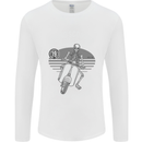Scooter Club Motorbike Motorcycle Skull Mens Long Sleeve T-Shirt White