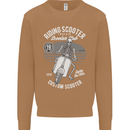 Scooter Club Motorbike Motorcycle Skull Mens Sweatshirt Jumper Caramel Latte