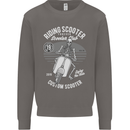 Scooter Club Motorbike Motorcycle Skull Mens Sweatshirt Jumper Charcoal