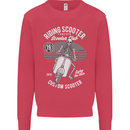 Scooter Club Motorbike Motorcycle Skull Mens Sweatshirt Jumper Heliconia