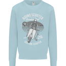 Scooter Club Motorbike Motorcycle Skull Mens Sweatshirt Jumper Light Blue