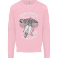 Scooter Club Motorbike Motorcycle Skull Mens Sweatshirt Jumper Light Pink