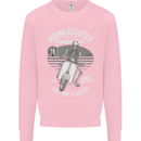 Scooter Club Motorbike Motorcycle Skull Mens Sweatshirt Jumper Light Pink