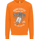 Scooter Club Motorbike Motorcycle Skull Mens Sweatshirt Jumper Orange