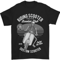 Scooter Club Motorbike Motorcycle Skull Mens T-Shirt Cotton Gildan Black