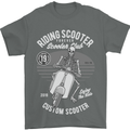 Scooter Club Motorbike Motorcycle Skull Mens T-Shirt Cotton Gildan Charcoal