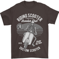 Scooter Club Motorbike Motorcycle Skull Mens T-Shirt Cotton Gildan Dark Chocolate