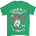 Scooter Club Motorbike Motorcycle Skull Mens T-Shirt Cotton Gildan Irish Green
