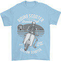 Scooter Club Motorbike Motorcycle Skull Mens T-Shirt Cotton Gildan Light Blue