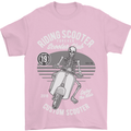 Scooter Club Motorbike Motorcycle Skull Mens T-Shirt Cotton Gildan Light Pink