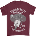 Scooter Club Motorbike Motorcycle Skull Mens T-Shirt Cotton Gildan Maroon