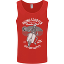 Scooter Club Motorbike Motorcycle Skull Mens Vest Tank Top Red